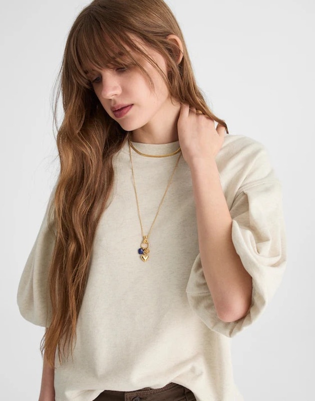 Nwt Madewell Puff Sleeve Sweatshirt Tee Xs Cream Beige Neutral Basic Pullover